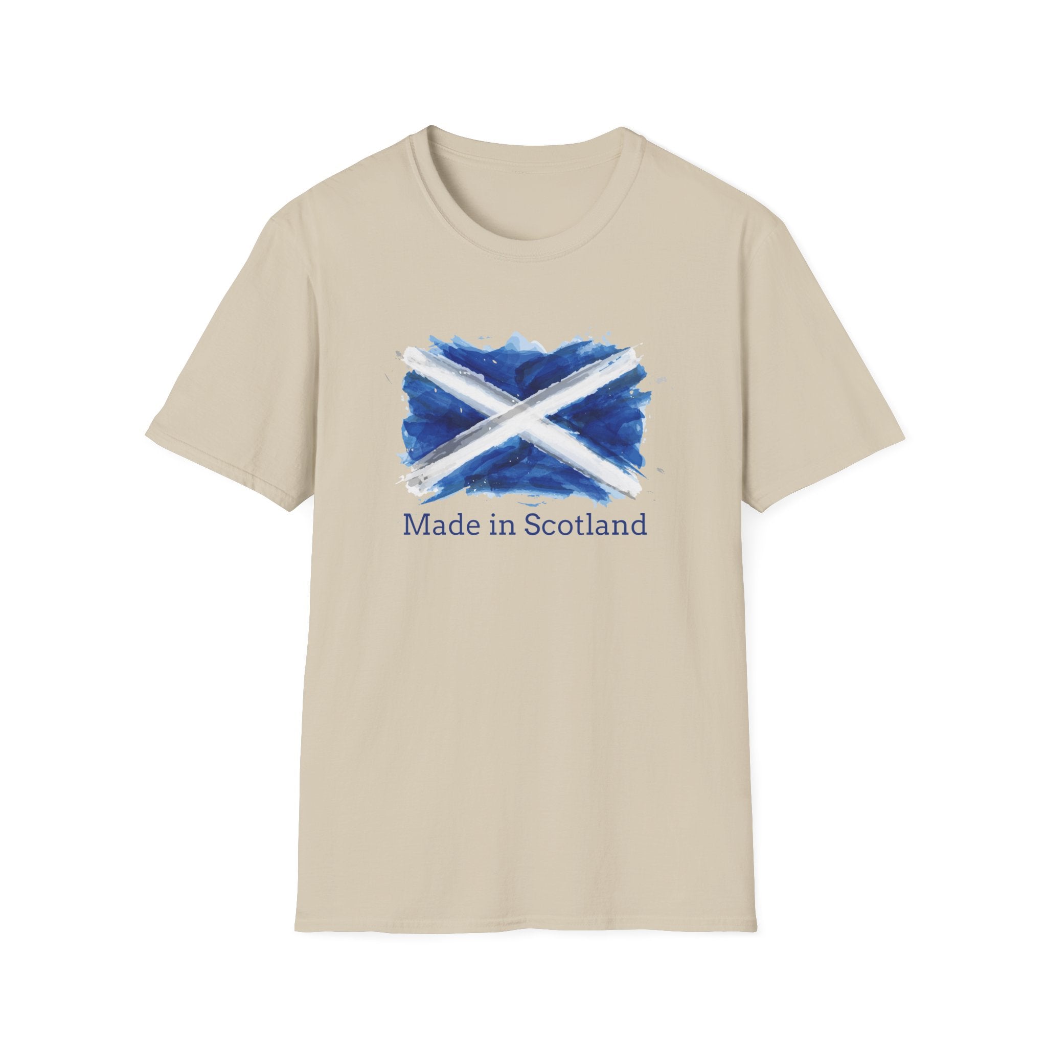 Made in Scotland T-Shirt — Watercolor Saltire Flag Tee