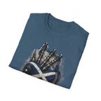Bagpipes Following Scotland Flag Tee