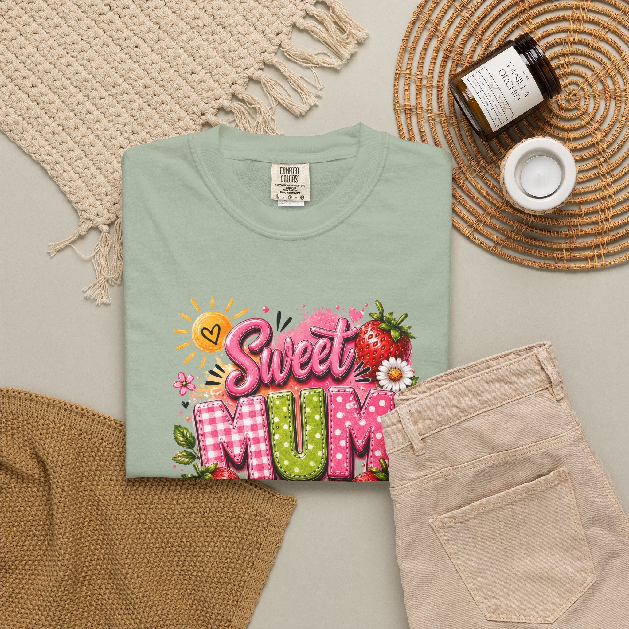 Sweet Mum T-Shirt — Floral Strawberry Mother's Day Tee