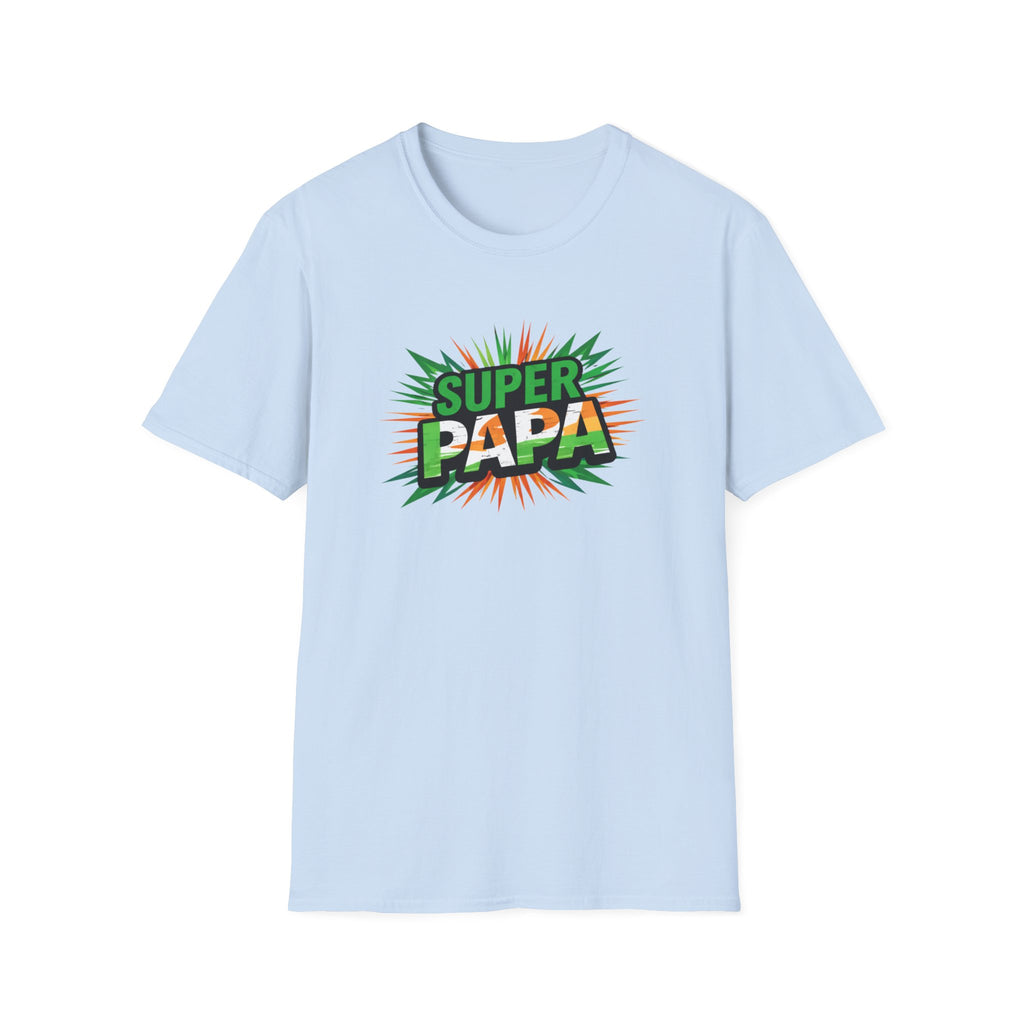 Super Papa Ireland Flag/Irish themed T-Shirt – Comic-Style Father’s Day Tee