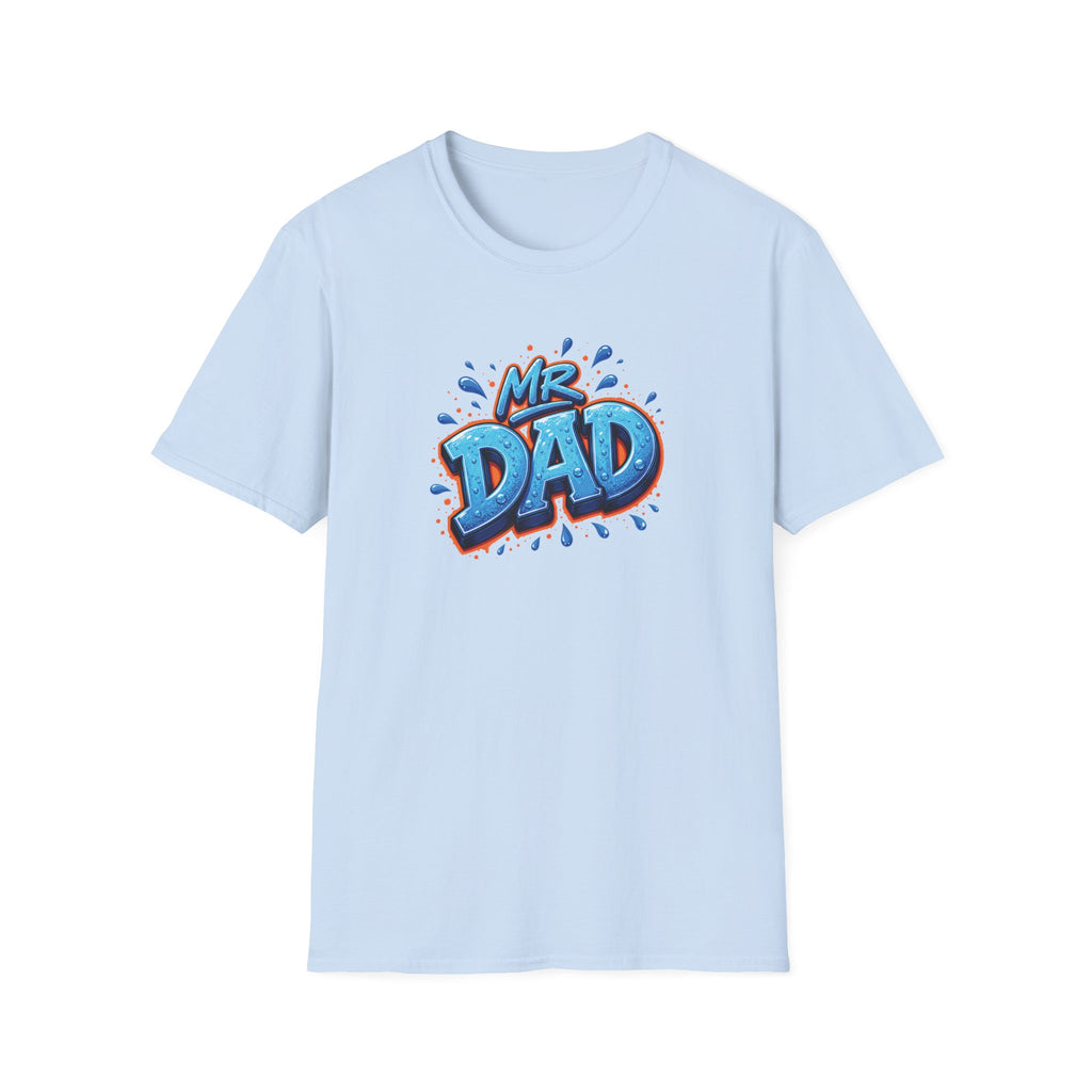 "Mr. Dad" Blue Graffiti Father T-Shirt