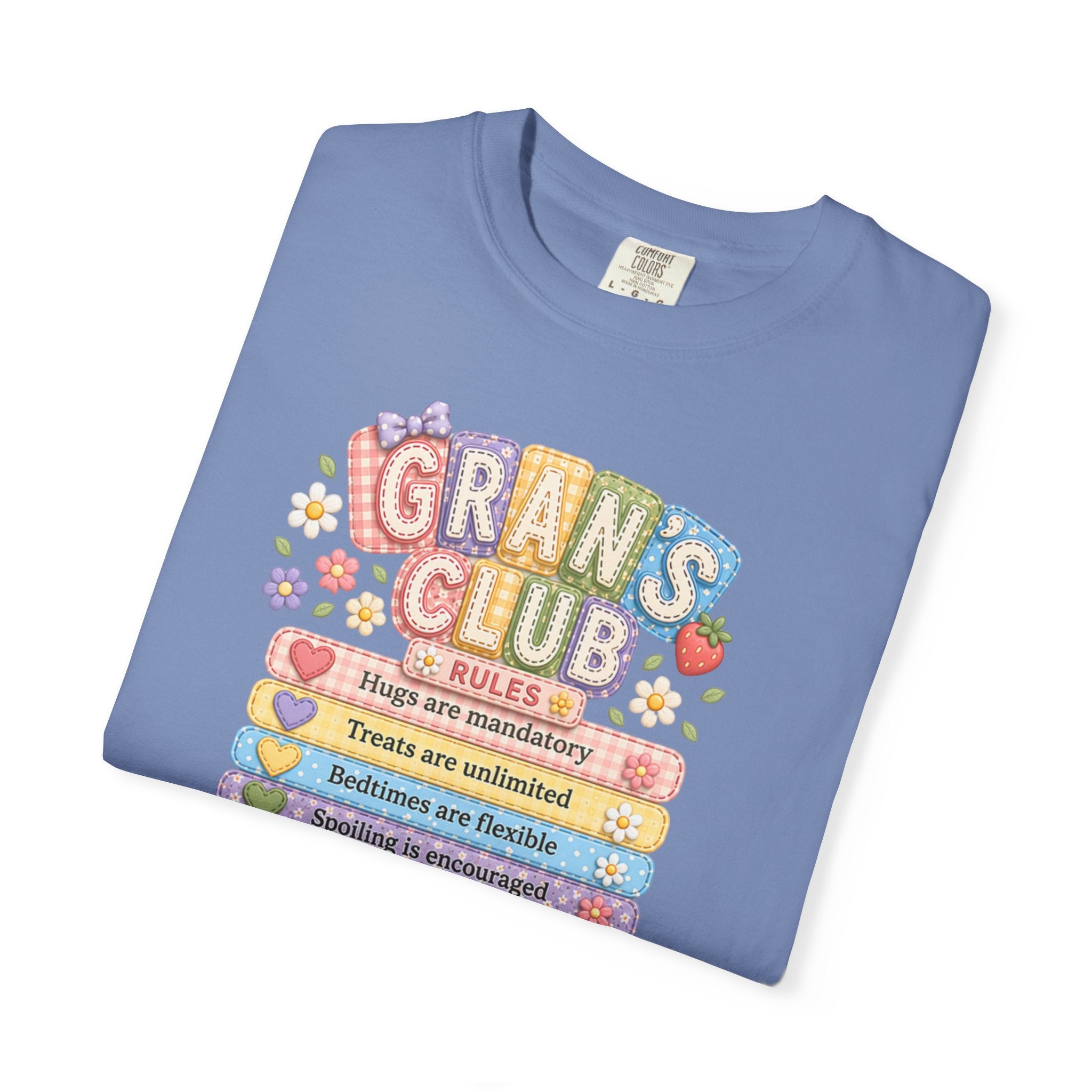 Grans Club Rules T-Shirt — Cute Floral Grandma Shirt, Funny Grandmother Gift for Mother's Day