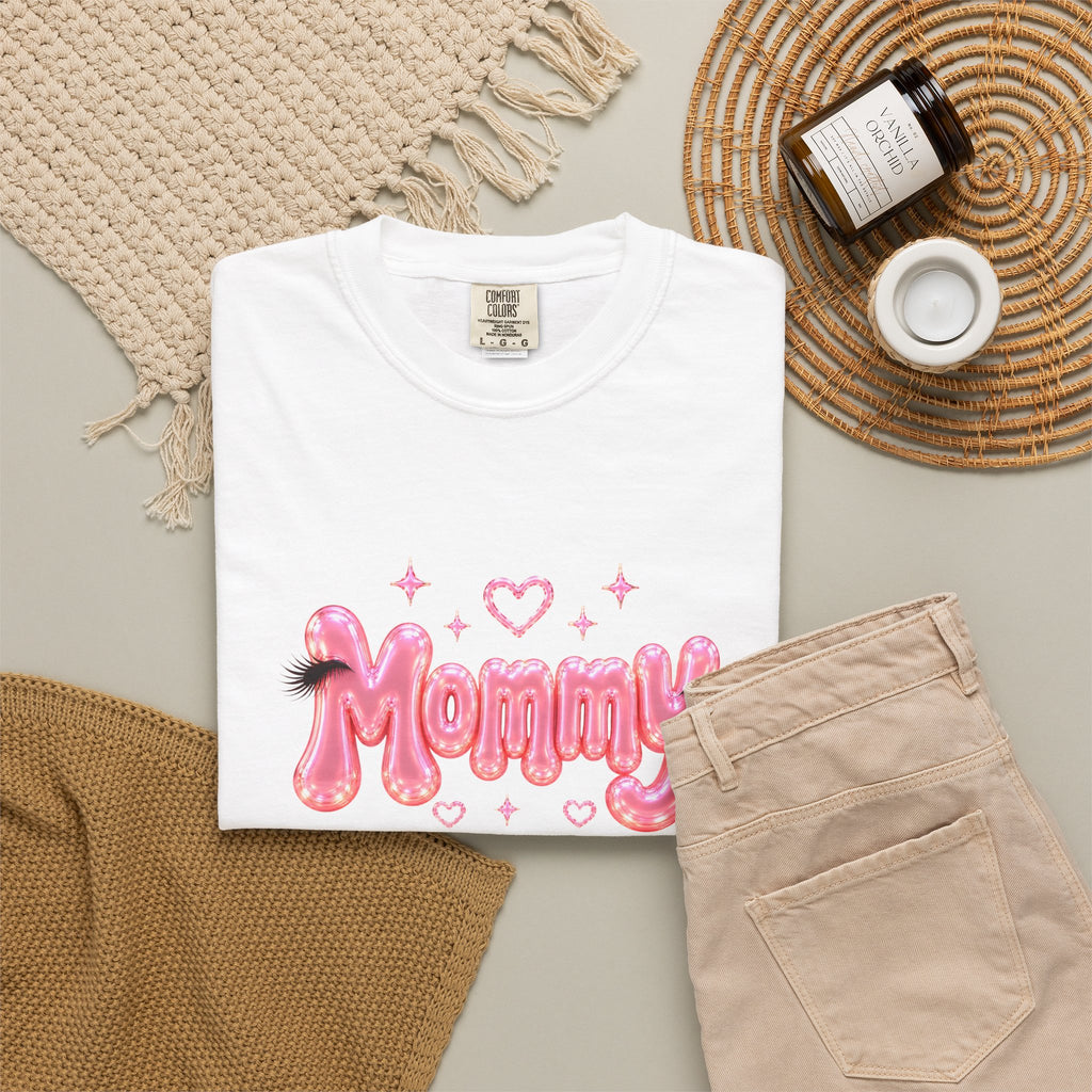 MOMMY Pink Balloon Eyelashes T-Shirt