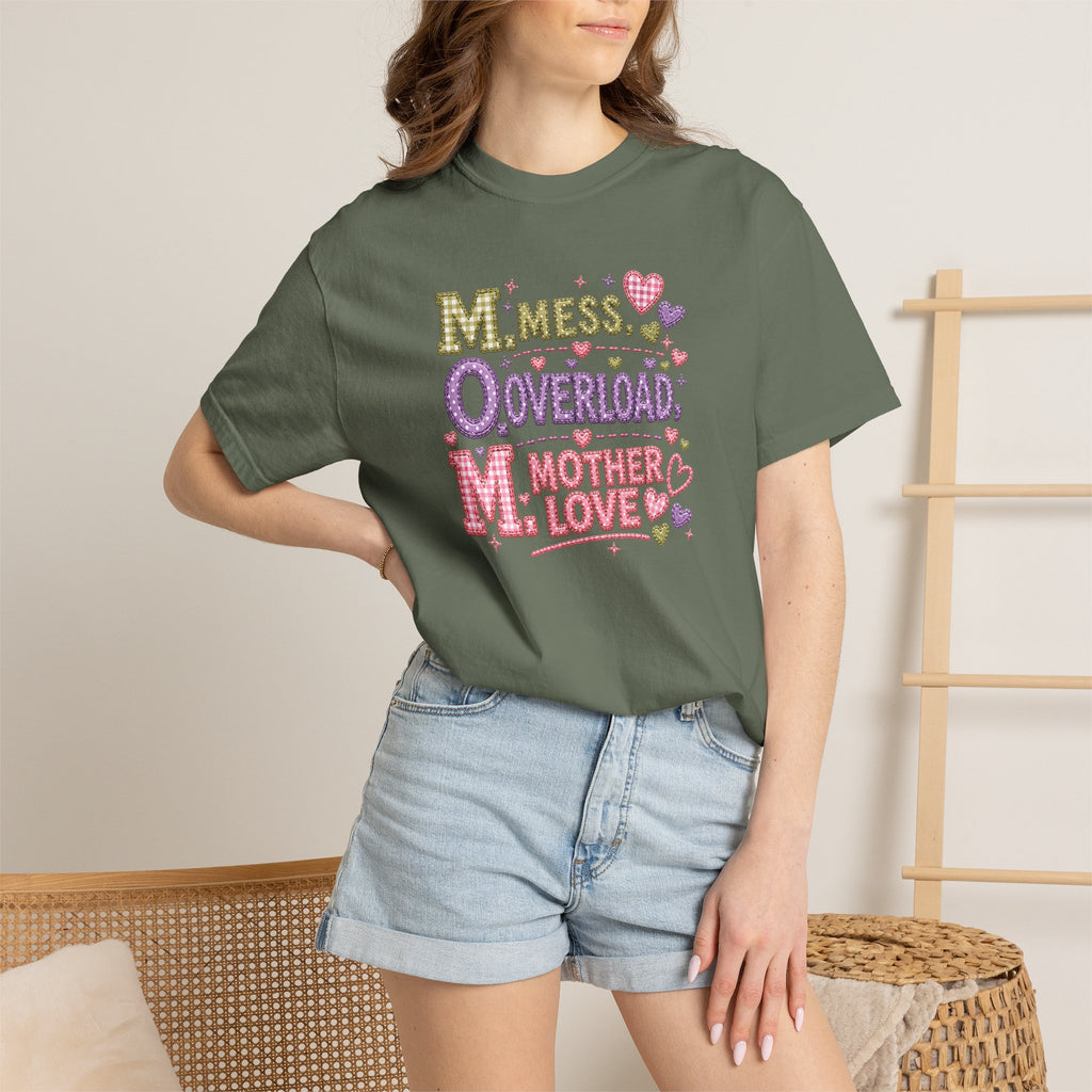 Mom Overload T-Shirt — "Mess, Overload, Mother Love" Cute Mom Graphic Tee