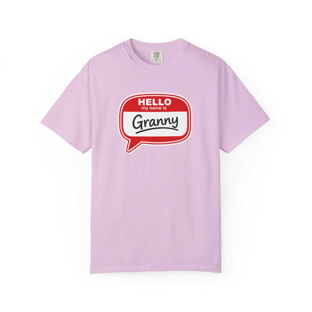 Hello My Name Is Granny T-Shirt - Funny Grandma Gift, Retro Name Badge Tee