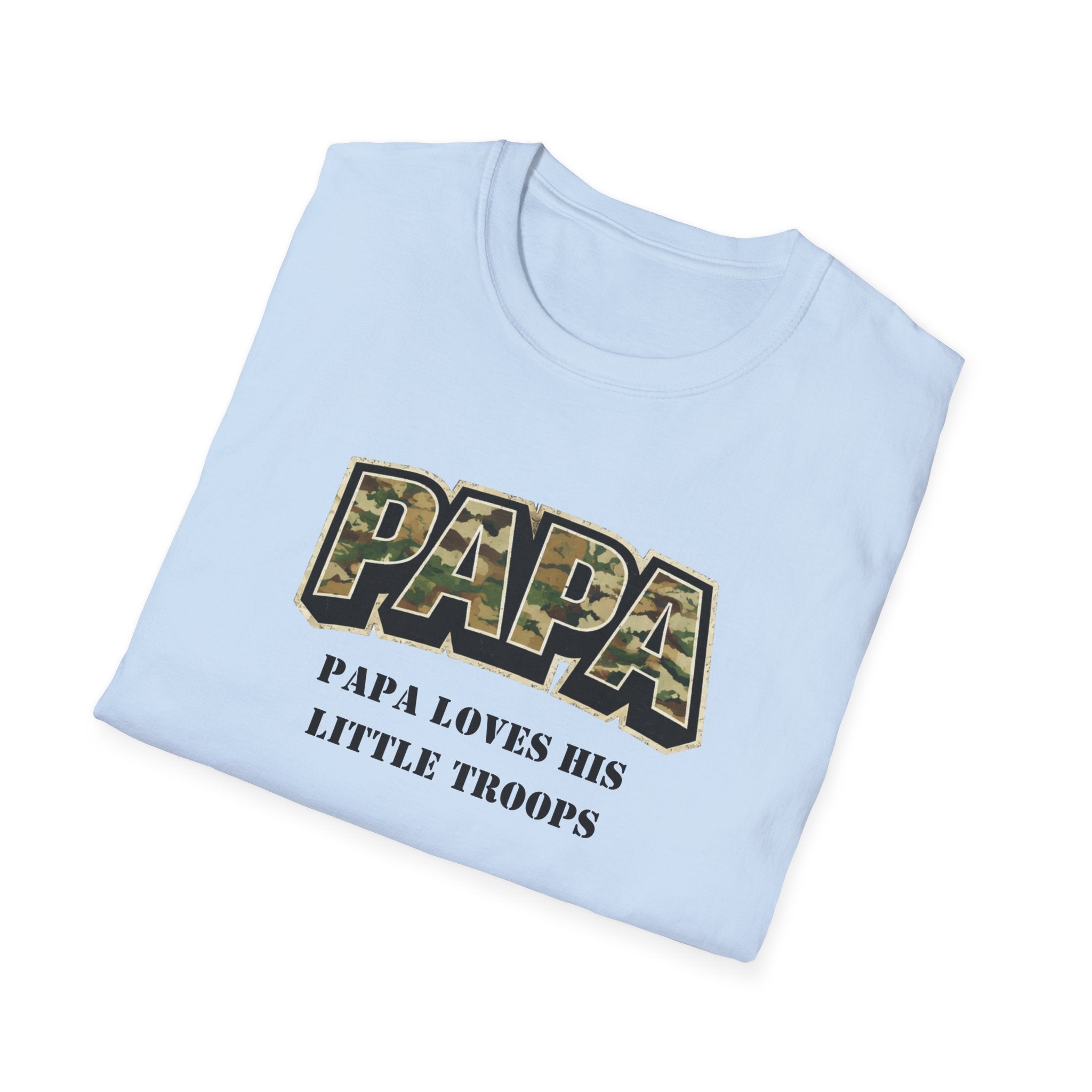 Papa Camo T-Shirt — "Papa Loves His Little Troops" Fathers Day Dad Tee