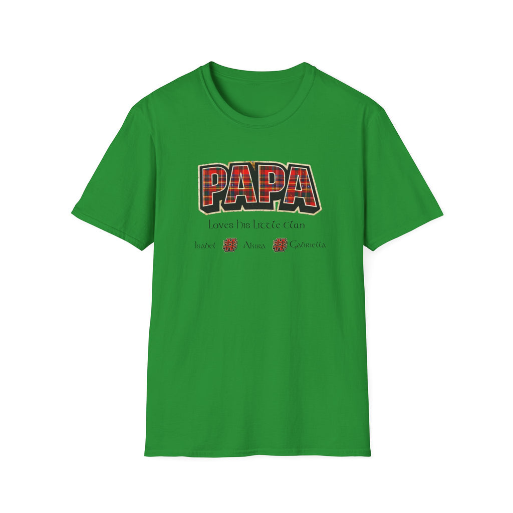 Papa Plaid T-Shirt – "Papa Loves his Little Clan" Grandfather Gift for Father's Day