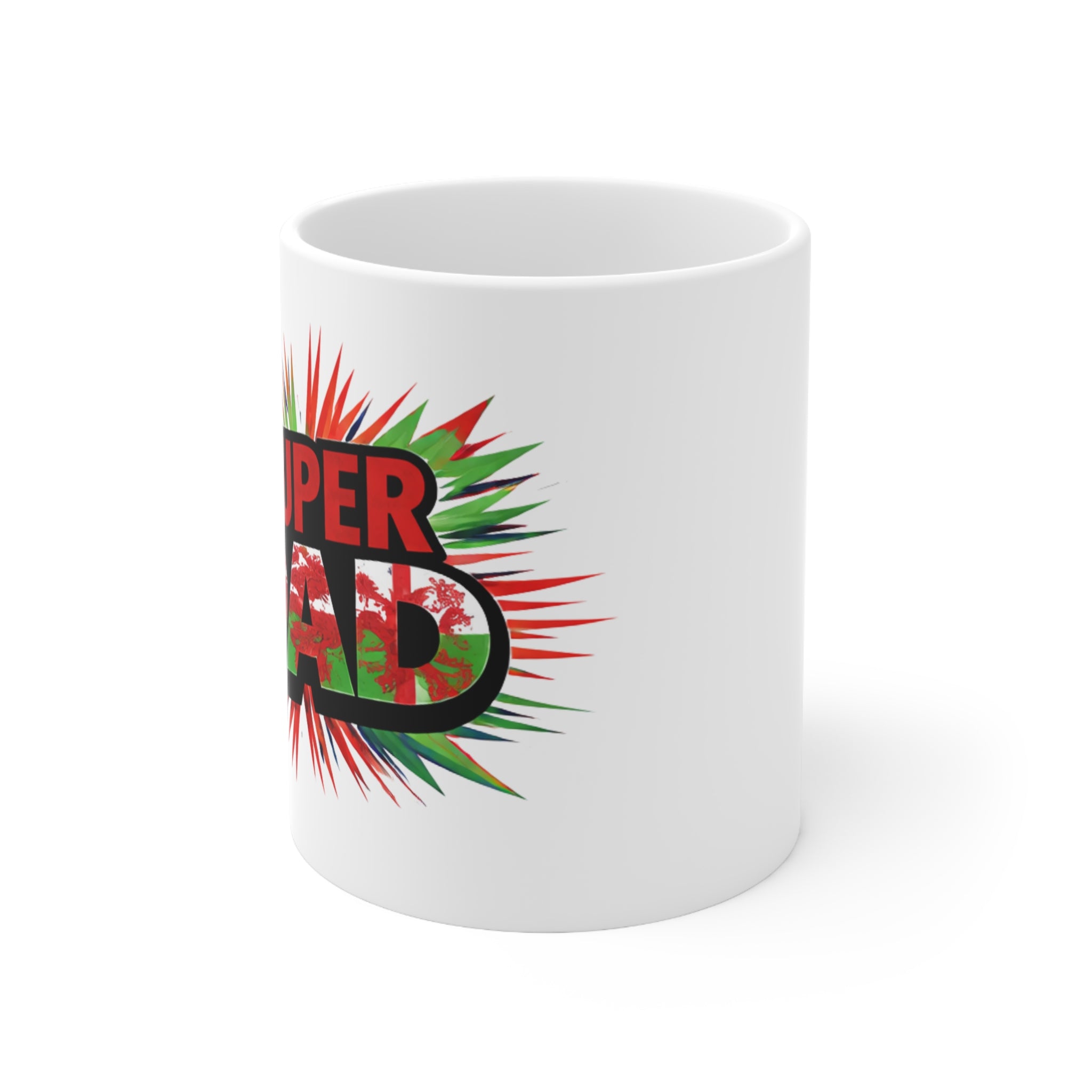 Super Dad Wales Flag themed Ceramic Coffee Mug — 11oz & 15oz Father’s Day Gift
