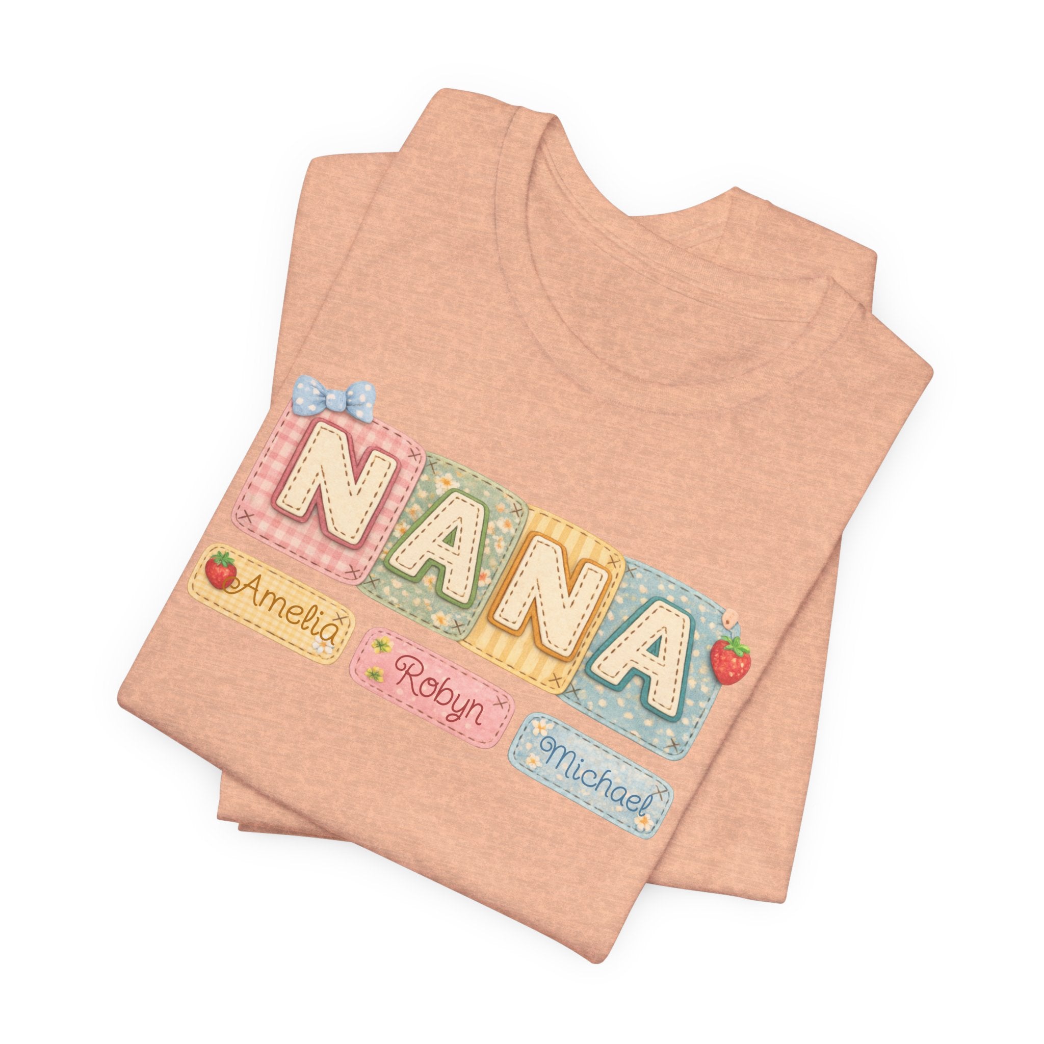 Nana Baby Blocks Tee — Personalized Grandmother Name Shirt