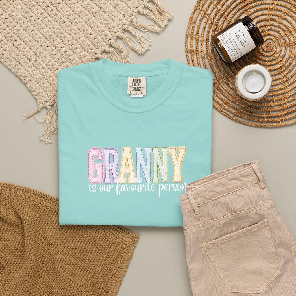 Granny Is Our Favourite Person T-Shirt — Pastel Grandma Gift Tee