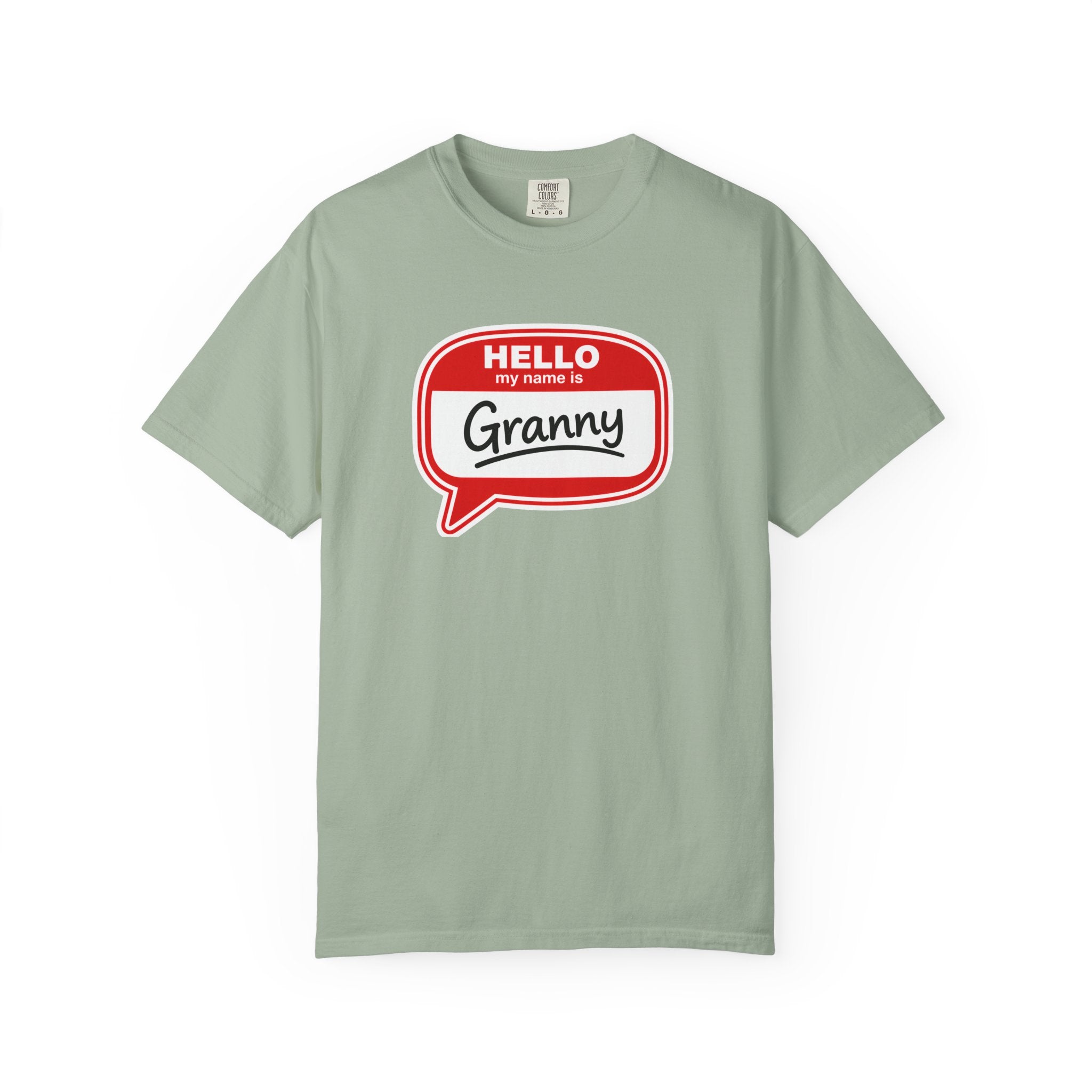 Hello My Name Is Granny T-Shirt - Funny Grandma Gift, Retro Name Badge Tee