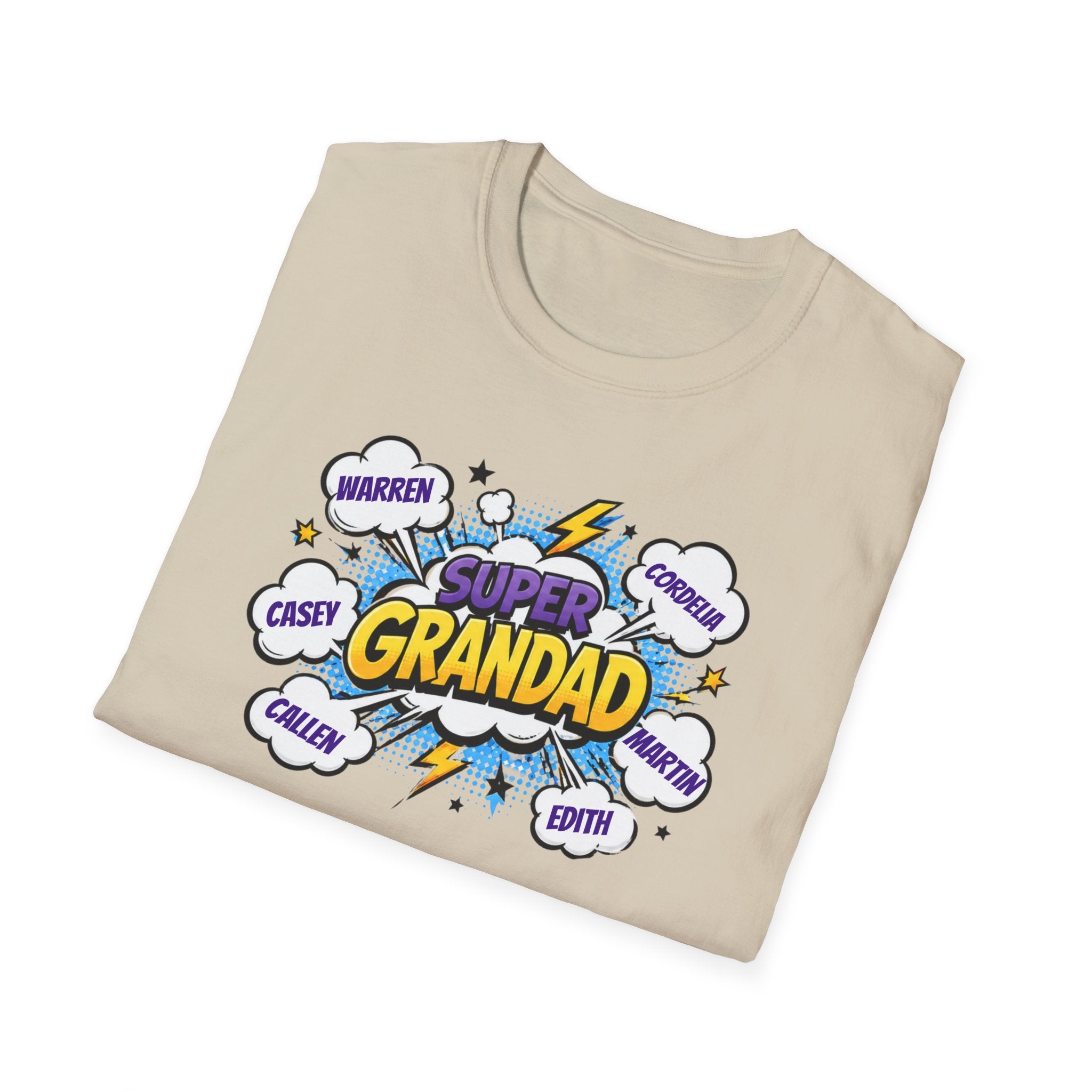 Super Grandad Comic-Style T‑Shirt — "Super Grandad" Graphic Tee, Father's Day & Grandparents Gift