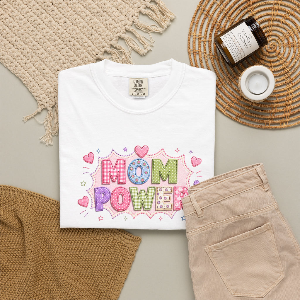 Mom Power T-Shirt — Cute Pastel Heart Mother's Day Tee