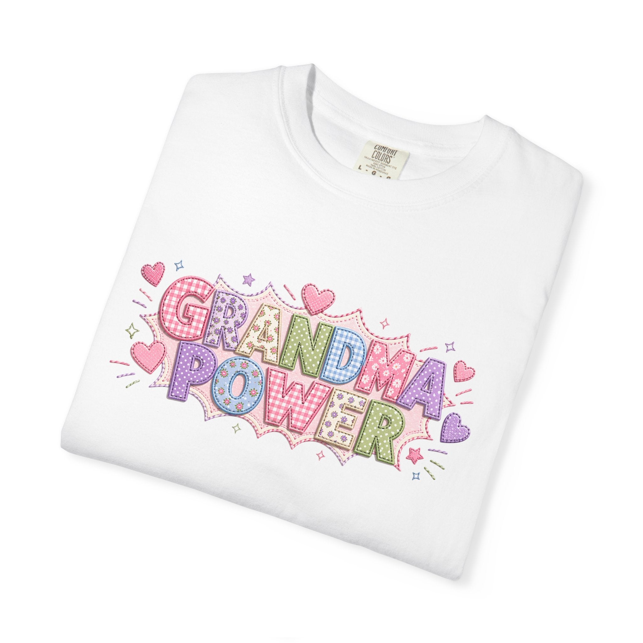 Grandma Power T-Shirt — Cute Heart Graphic Tee for Grandmothers