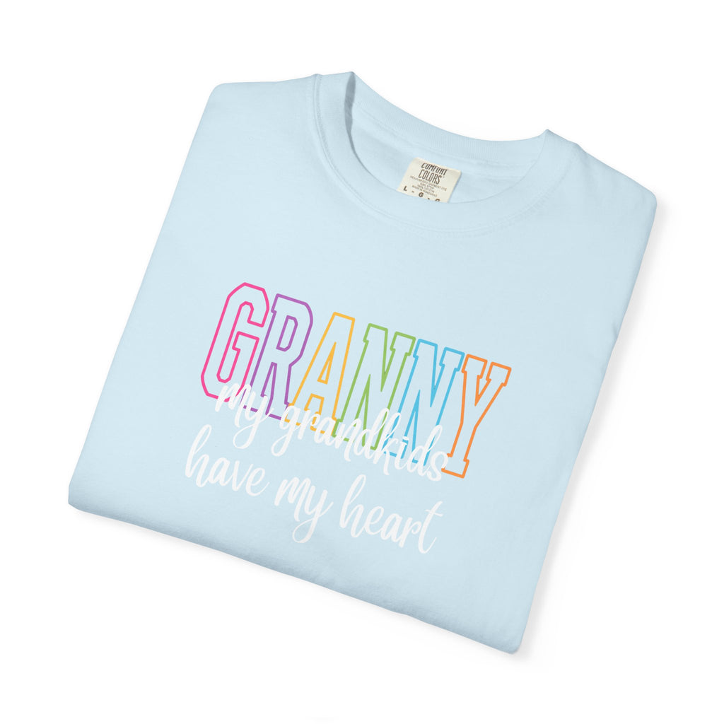 Grandma T-Shirt - "Grandma my grandkids have my heart" Soft Pastel Gift for Mothers & Grandparents