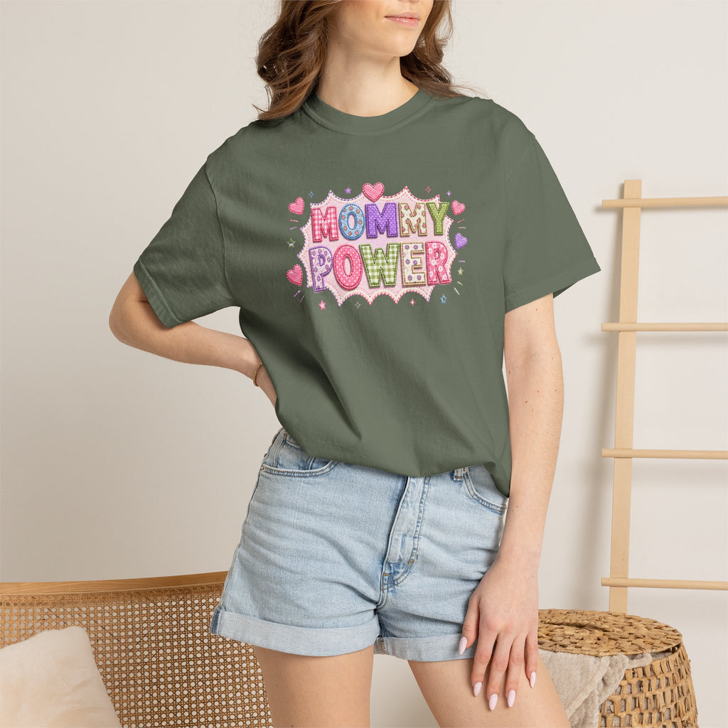 Mommy Power T-Shirt — Cute Heart Graphic Tee for Moms, Mother’s Day Gift