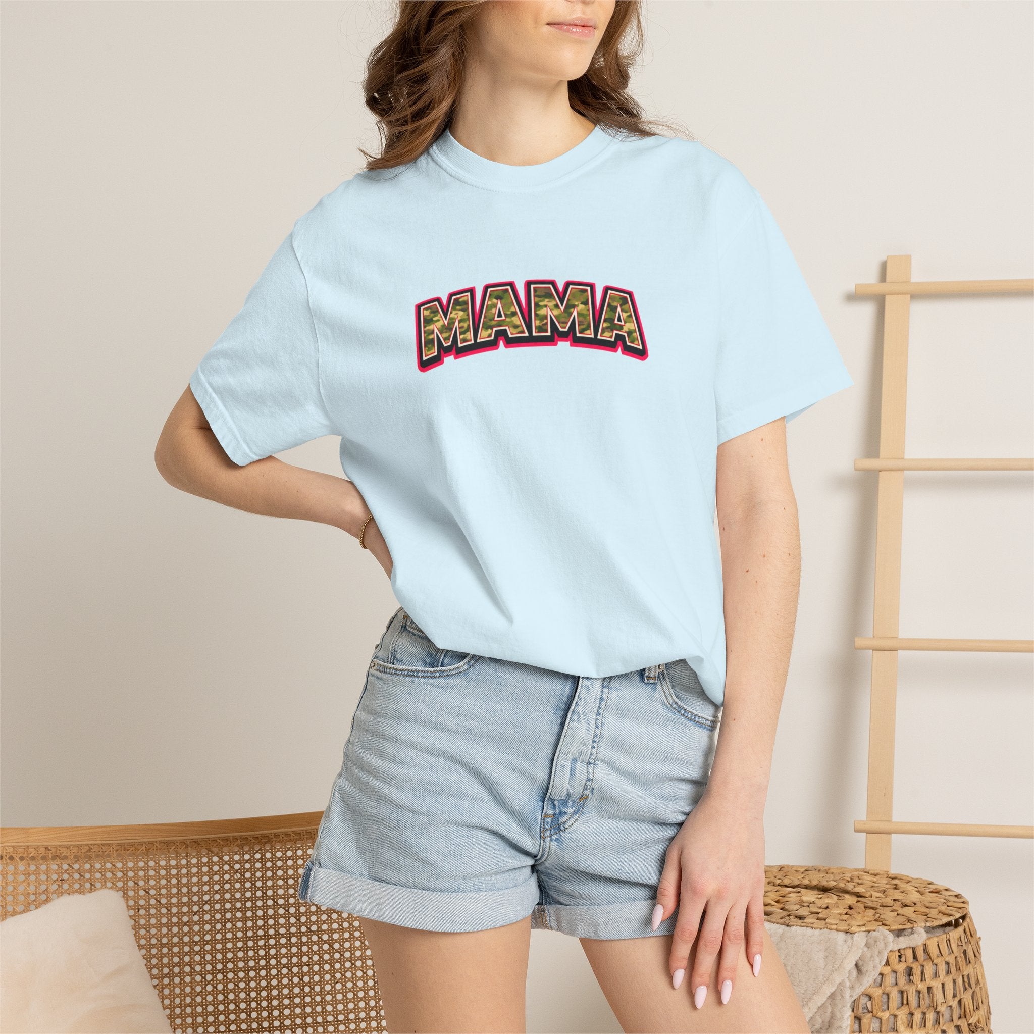 Mama Camo Retro T-Shirt — Vintage Lettering Mother's Day Tee