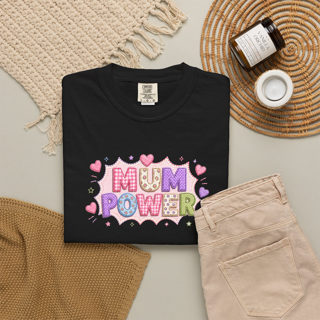 Mum Power T-Shirt — Cute Pink Heart Mothers Day Tee