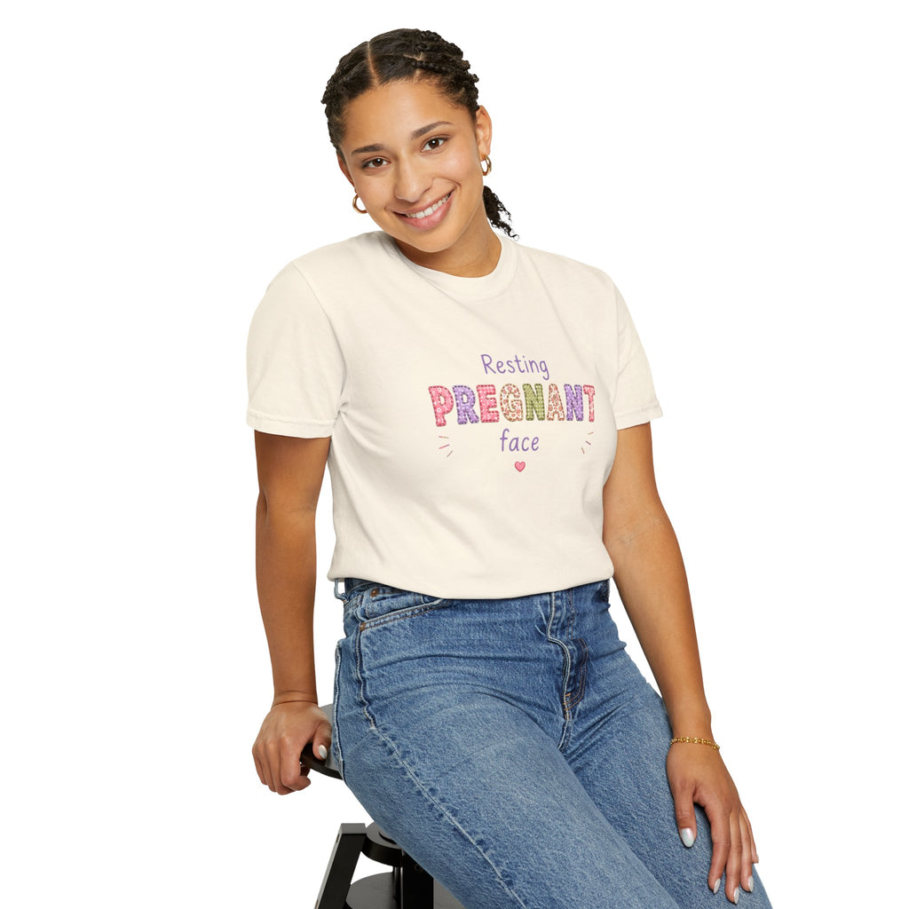 Pregnant Face T-Shirt — "Resting Pregnant Face" Cute Maternity Tee