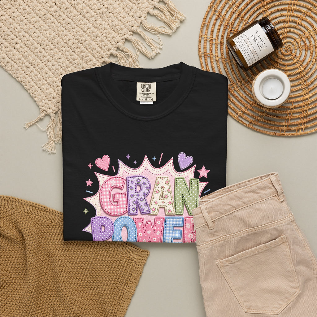 Gran Power T-Shirt — Cute Pastel 'Gran Power' Graphic Tee for Grandparents, Mother's Day Gift