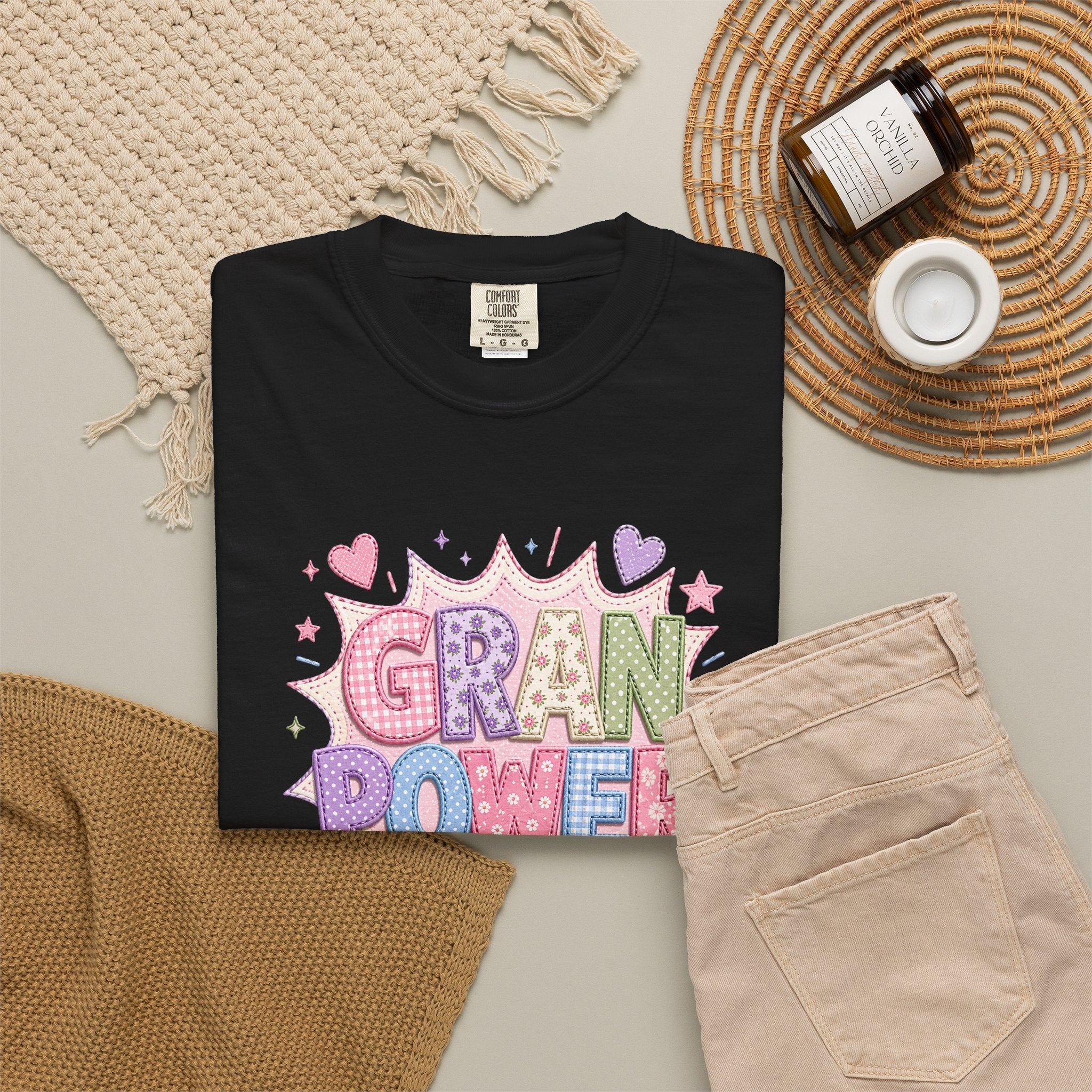 Gran Power T-Shirt — Cute Pastel 'Gran Power' Graphic Tee for Grandparents, Mother's Day Gift