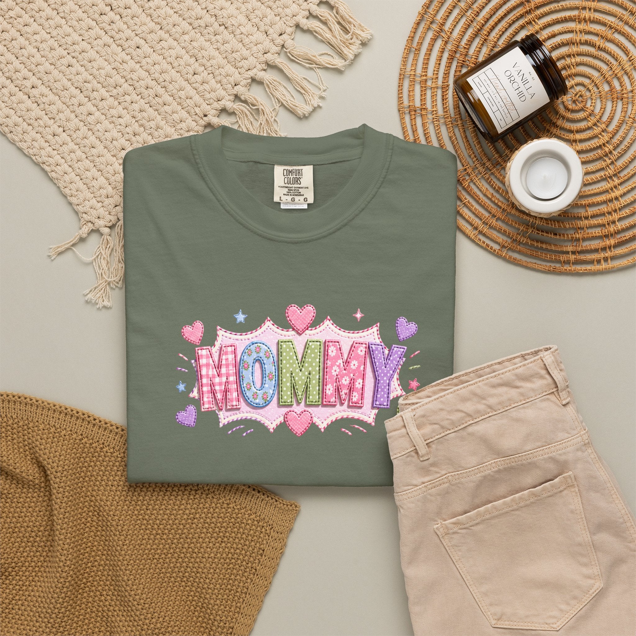 Mommy Hearts T‑Shirt — Cute Pastel 'MOMMY' Graphic Tee for Mother's Day & New Moms