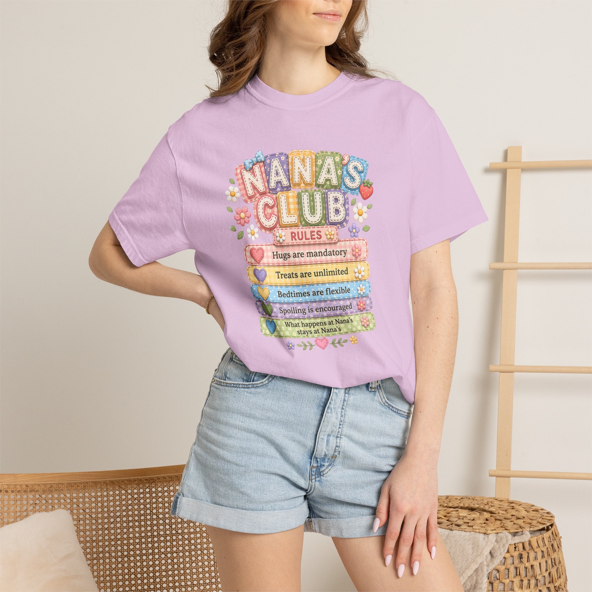 Nana's Club T-Shirt — Cute Floral Grandma Rules Tee