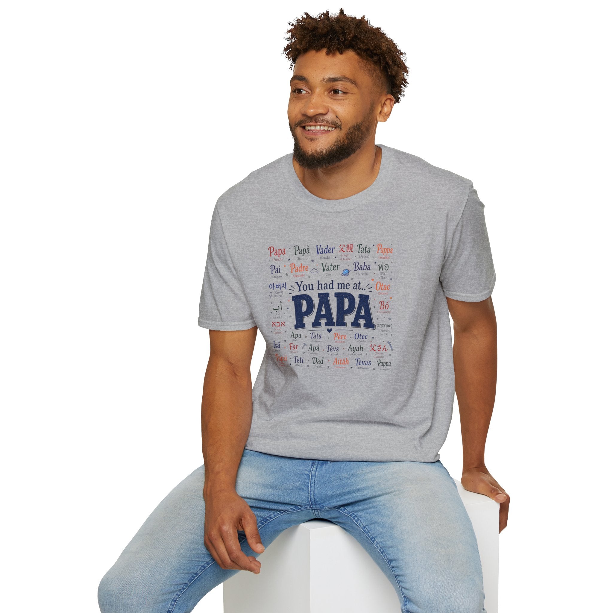 Papa Word Cloud T-Shirt — 'You had me at PAPA' Father's Day Gift