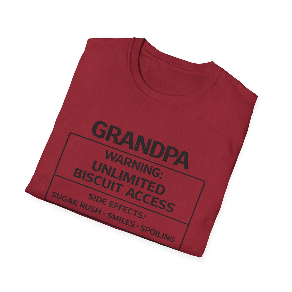 Grandpa Warning T-Shirt — "Unlimited Biscuit Access" Funny Grandpa Tee