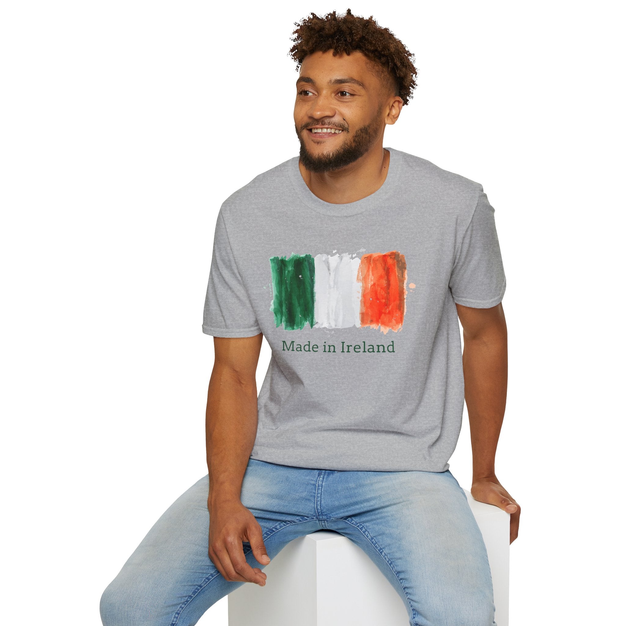 Made in Ireland T-Shirt — Watercolor Irish Flag Tee