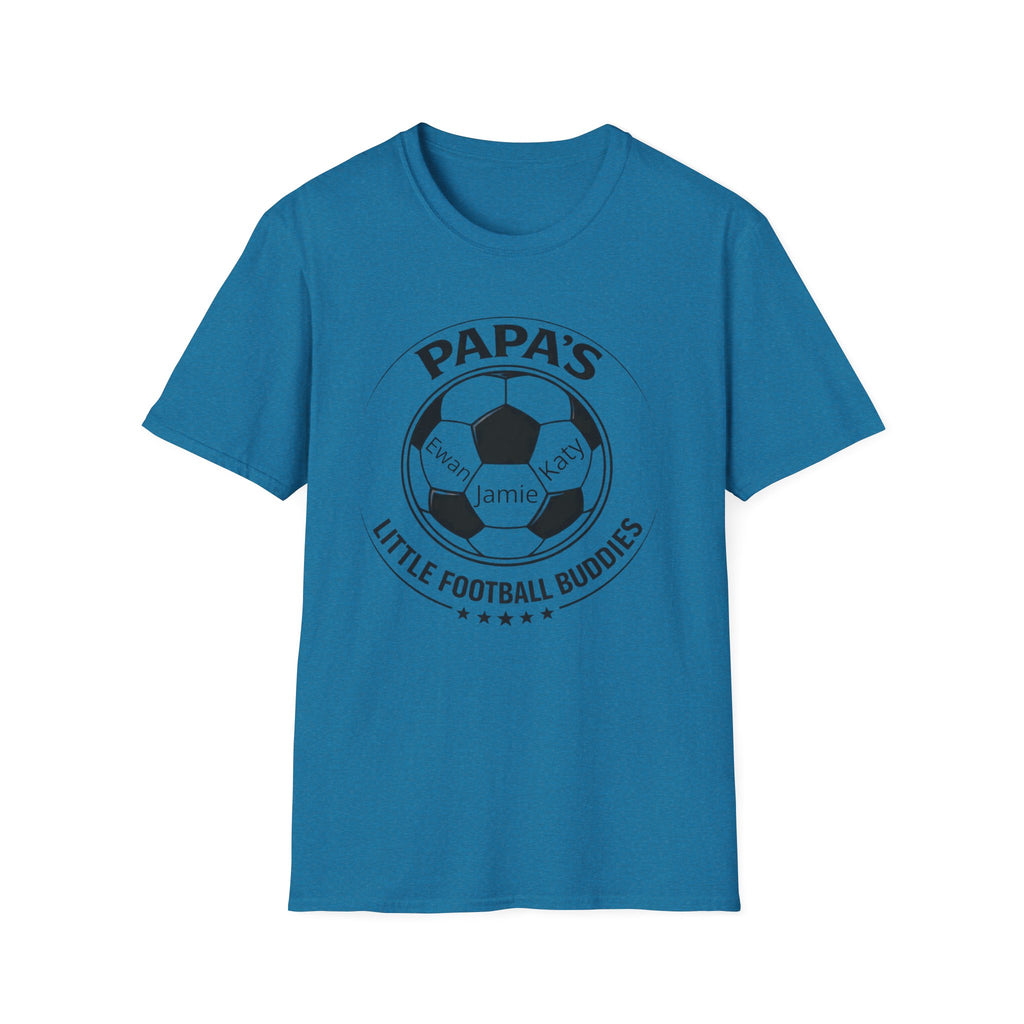 T-Shirt — "Papa's Little Football Buddies" Personalized Soccer Dad Tee