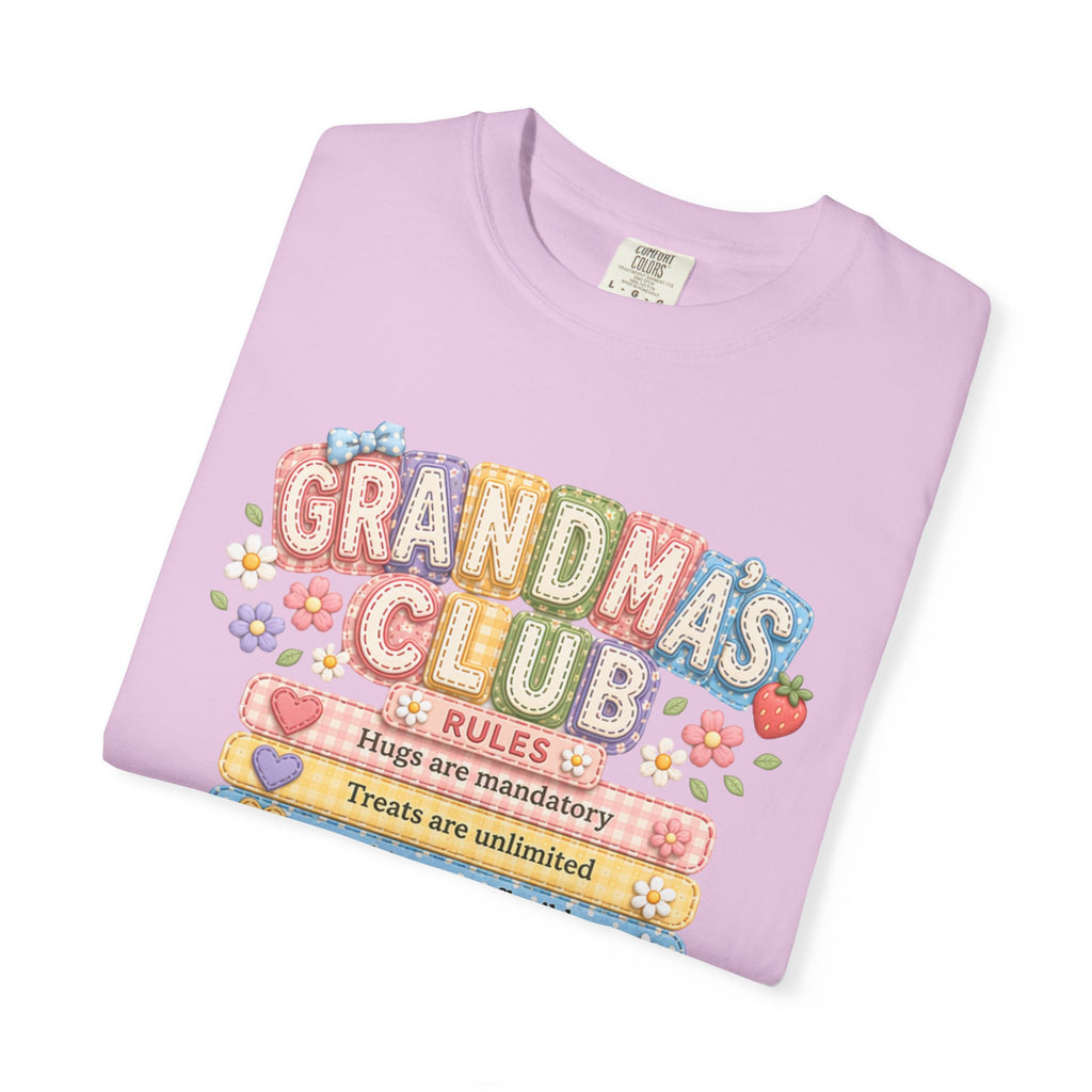 Grandma's Club T-Shirt — Cute Floral 'Grandma's Club' Rules Tee