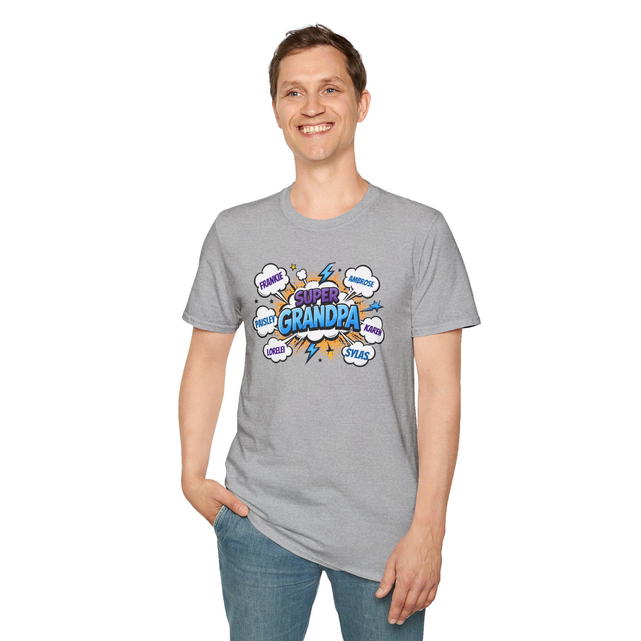 Super Grandpa Comic T-Shirt — "Super Grandpa" Funny Gift for Grandfathers