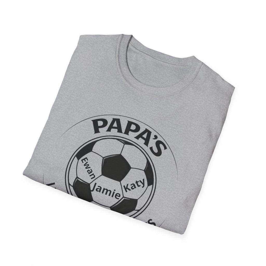 T-Shirt — "Papa's Little Football Buddies" Personalized Soccer Dad Tee