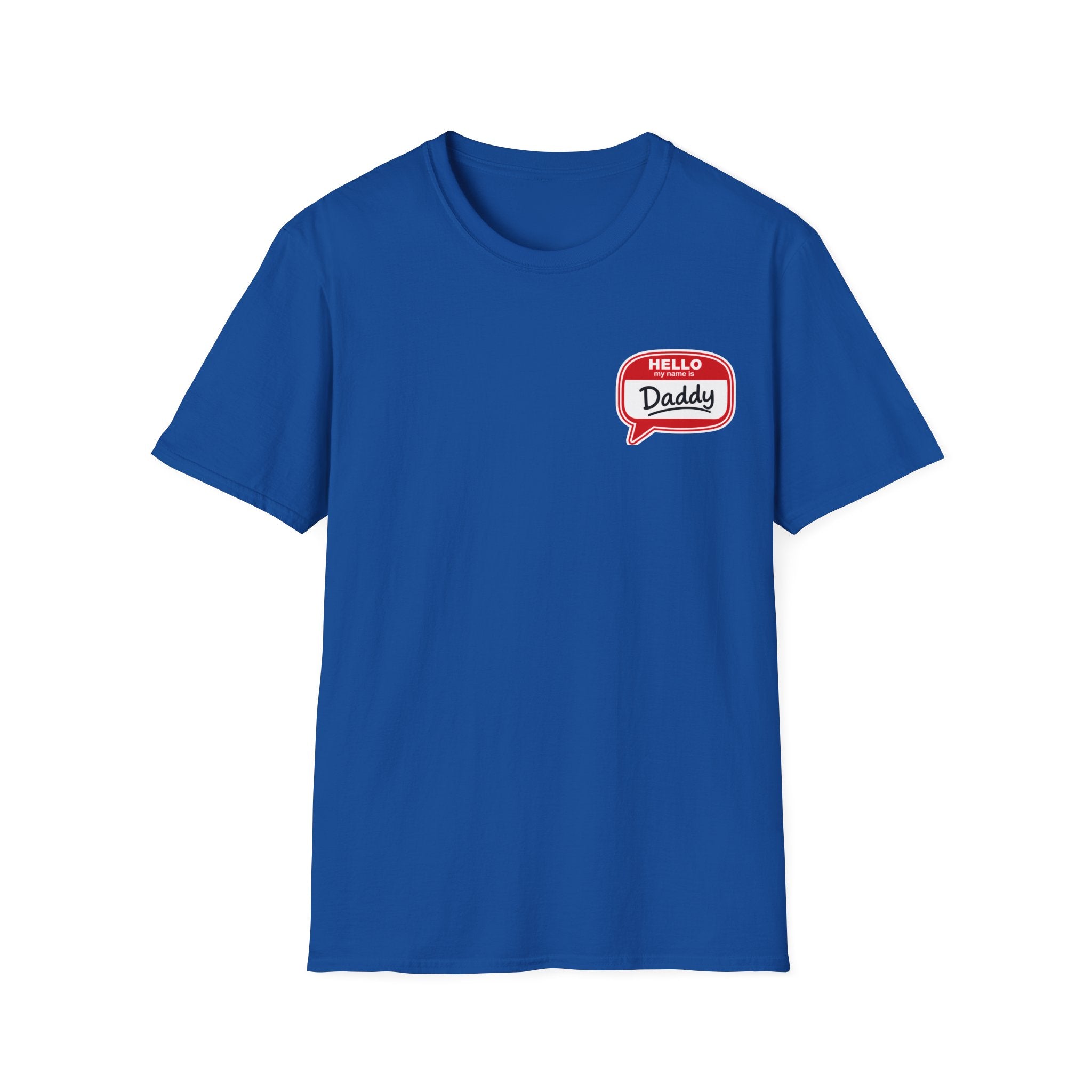 Daddy Name Tag T-Shirt - 'Hello Daddy' Retro Speech Bubble Tee
