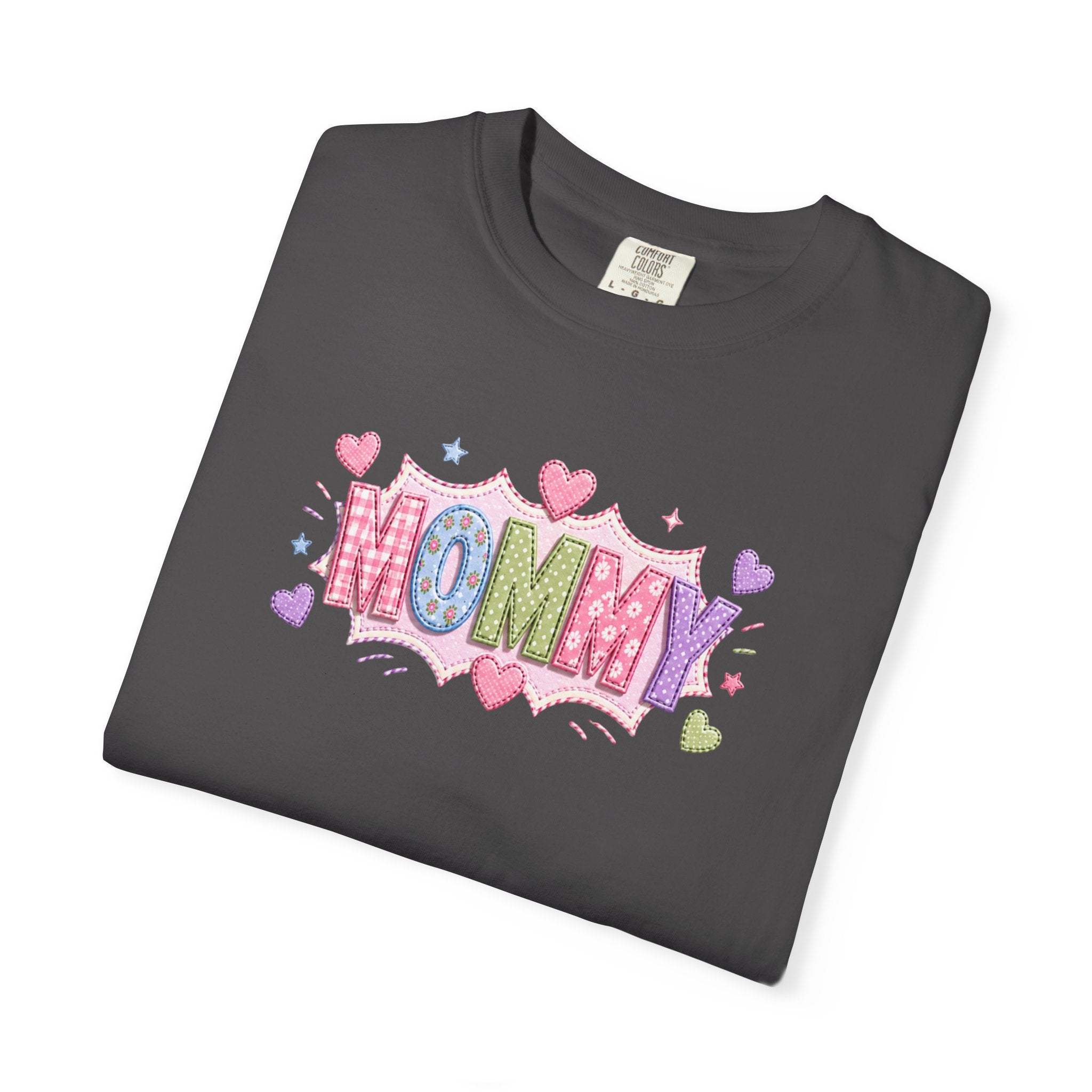 Mommy Hearts T‑Shirt — Cute Pastel 'MOMMY' Graphic Tee for Mother's Day & New Moms