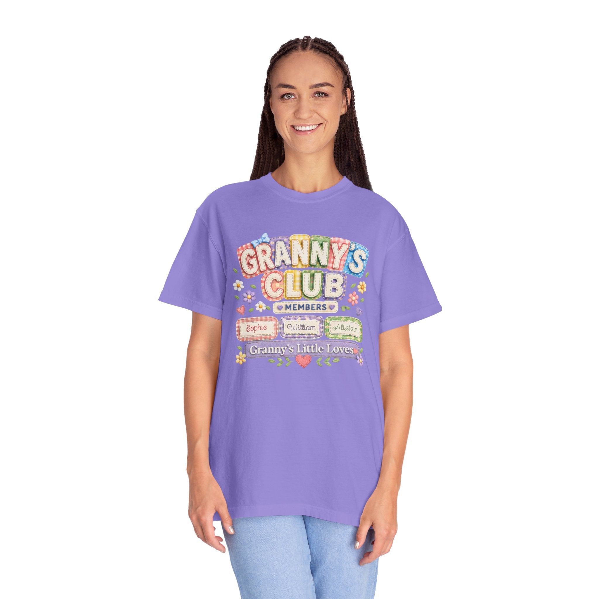 Granny's Club T-Shirt — Personalized Grandma Member Floral Tee