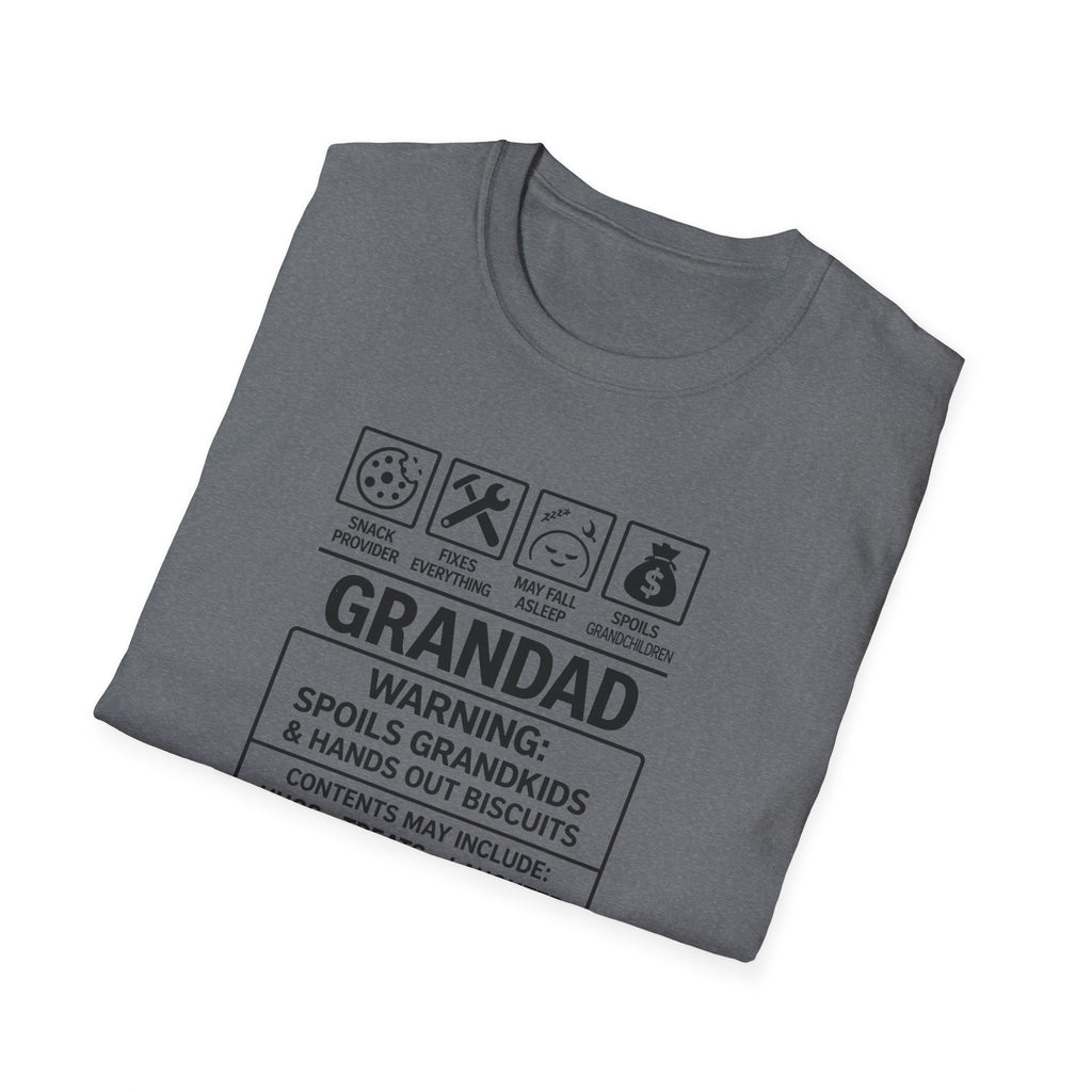 Funny Grandad T-Shirt — Spoils Grandchildren, Loves Biscuits & Hugs
