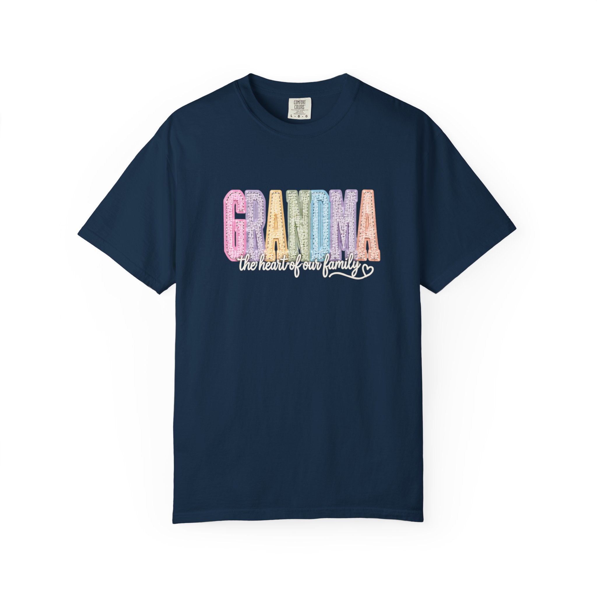 Grandma Floral Graphic T-Shirt — "Grandma, the heart of our family" Gift Tee