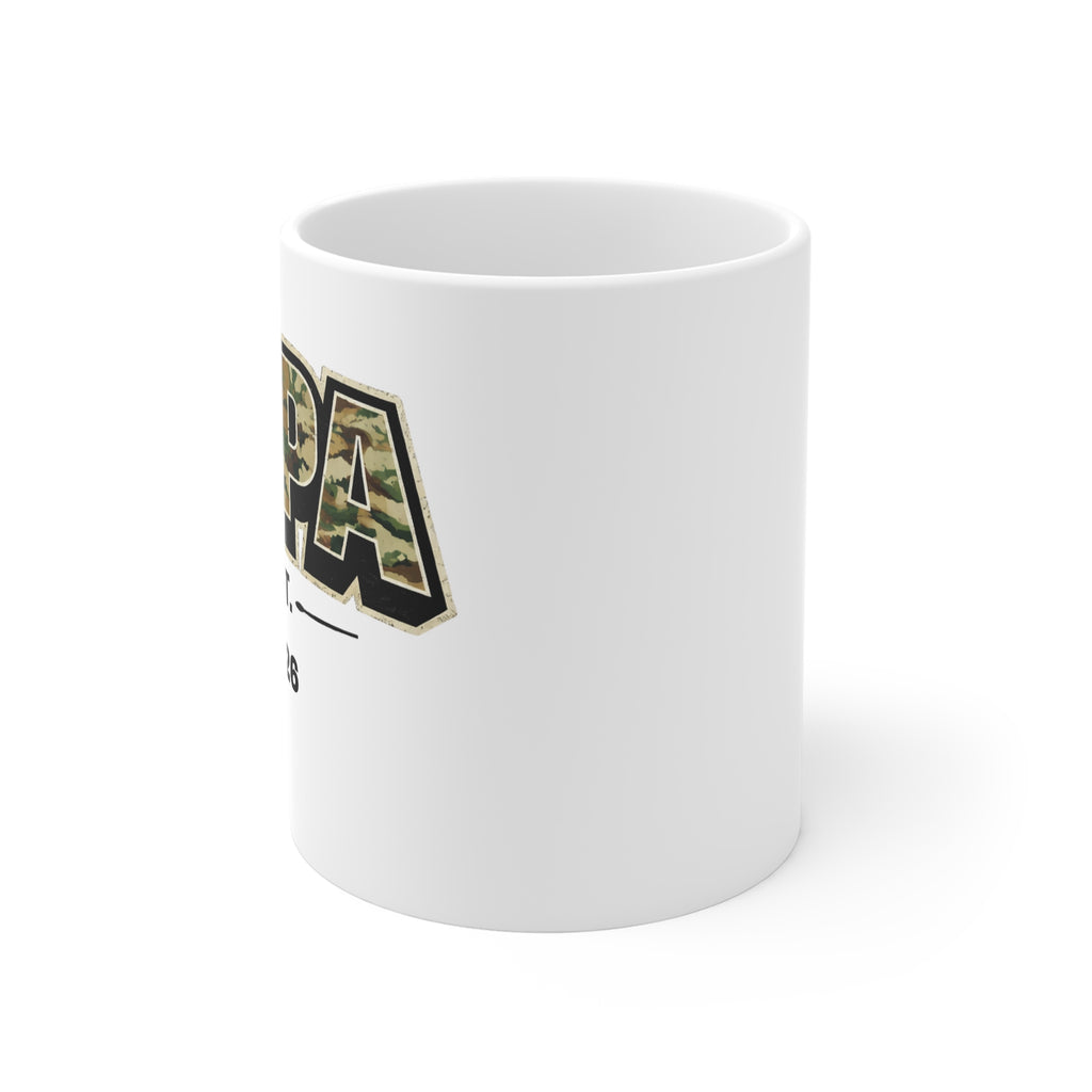 Papa Mug — Camouflage "PAPA" Established 2026 Coffee Cup