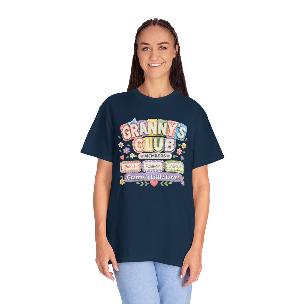Granny's Club T-Shirt — Personalized Grandma Member Floral Tee