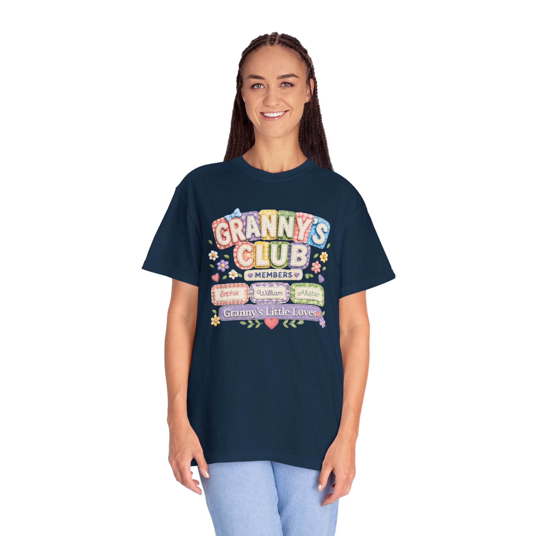 Granny's Club T-Shirt — Personalized Grandma Member Floral Tee