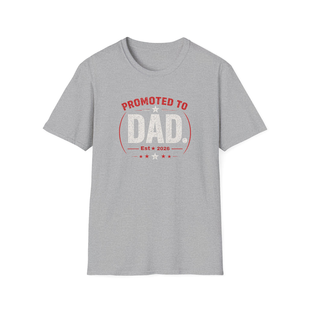 Promoted to Dad T-Shirt — New Dad Announcement Gift, Father’s Day Tee