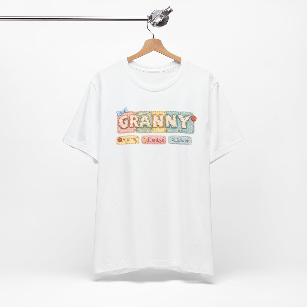 Granny Retro Nameplate T‑Shirt — Personalized Grandma Tee