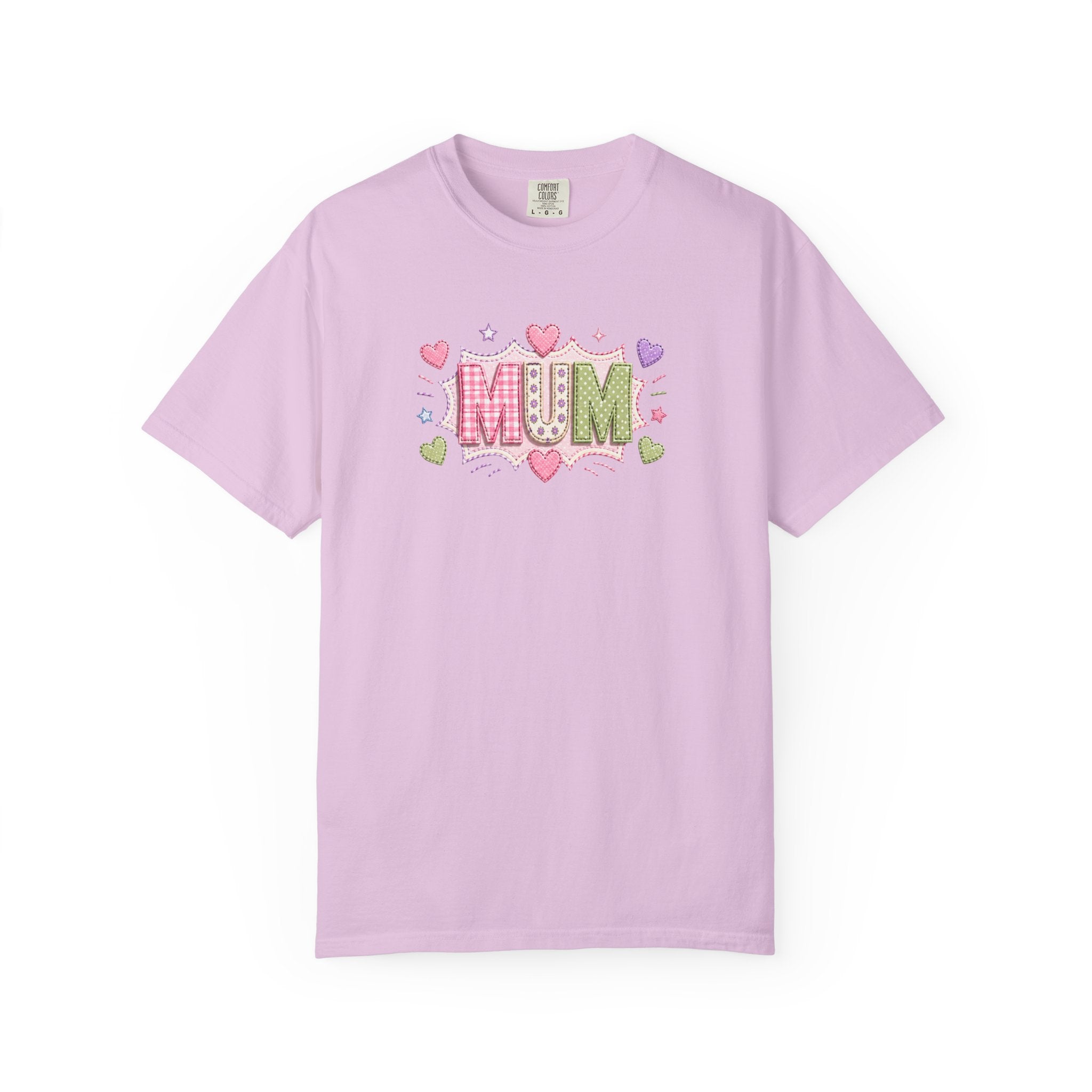 MUM Heart Patch Graphic T-Shirt — Cute Floral Mother’s Day Gift