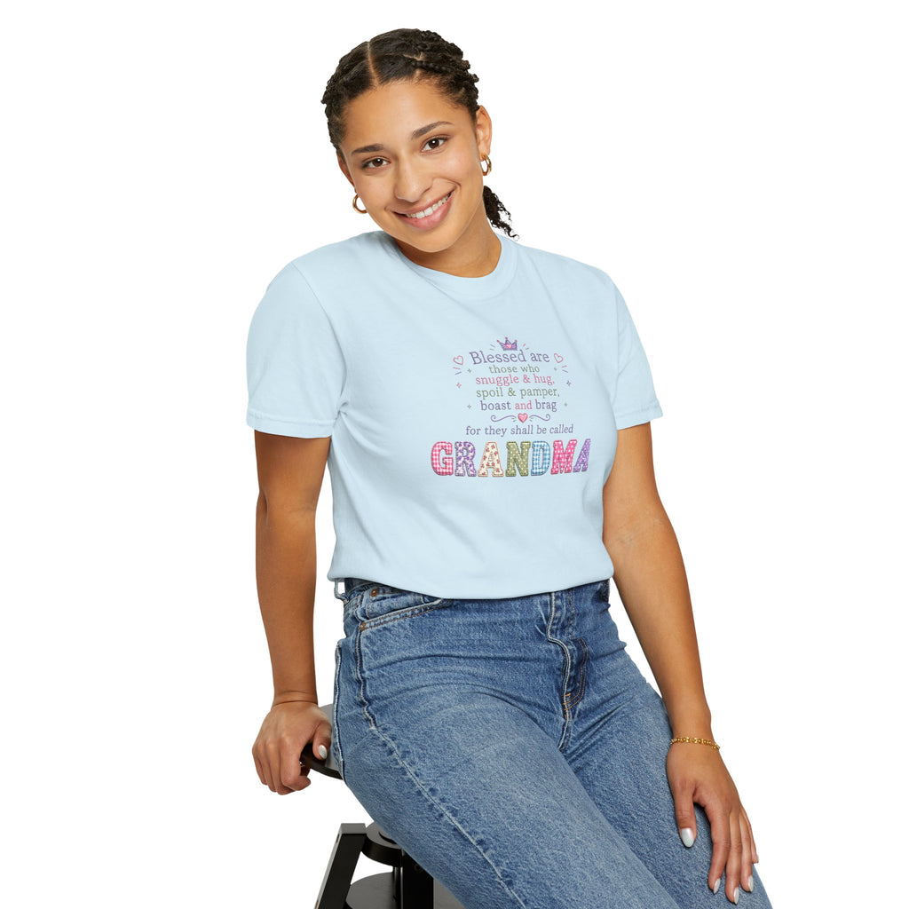 Grandma Floral Scripture T-Shirt — Blessed Are Those Who Are Pure in Heart