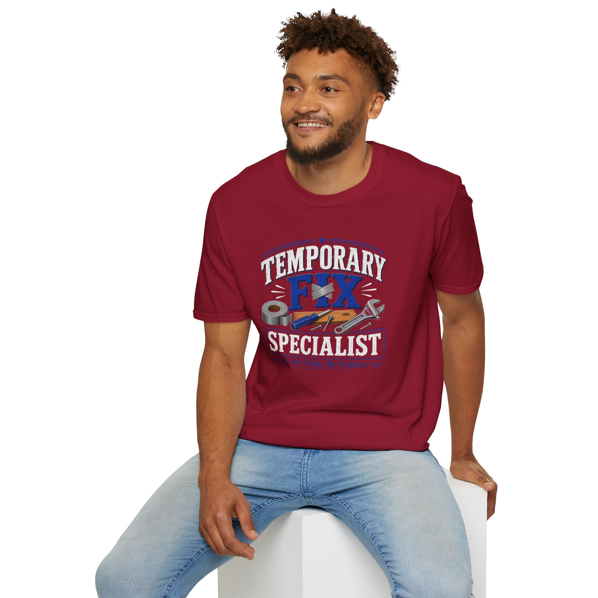 Temporary Fix Specialist T-Shirt – Funny Handyman Repair Tee
