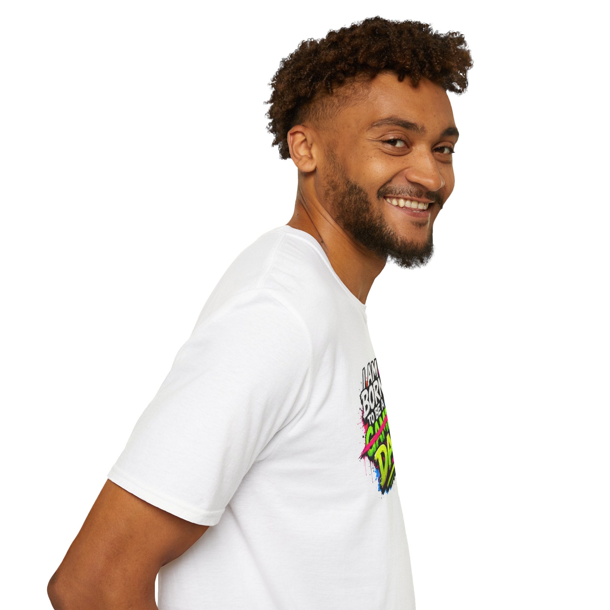 "I Am Born To Be A Gamer Dad" Neon T‑Shirt