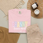 Granny Pastel Patchwork T-Shirt — Retro Rainbow 'GRANNY' Graphic Tee