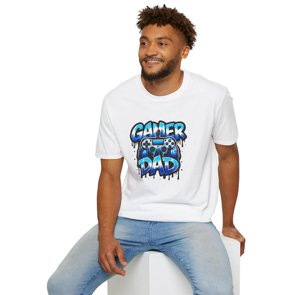 Gamer Dad T-Shirt — Blue Controller T-shirt